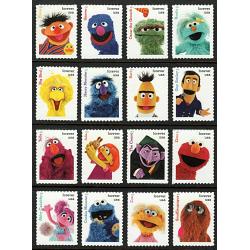 #5394a-p Sesame Street, Set of 16 Single Stamps