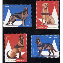 #5405-08 Military Working Dogs, Booklet Set of Four Singles