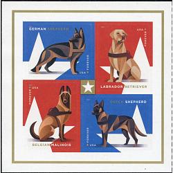 #5408a Military Working Dogs, Booklet Block of Four