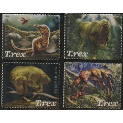 #5410-13 Tyrannosaurus Rex, Set of Four Single Stamps