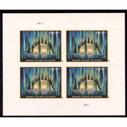 #5430 Grand Island Ice Caves, Priority Express Mail, Miniature Sheet of Four