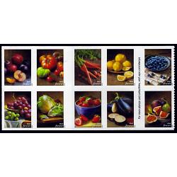 #5493a Fruits & Vegetables, Booklet Block of Ten