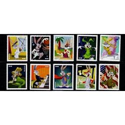 #5494-5503 Bugs Bunny, Set of Ten Single Stamps