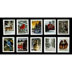 #5532-41 Winter Scenes, Ten Booklet Singles