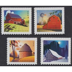 #5546-49 Barns, Set of Four Sheet Singles