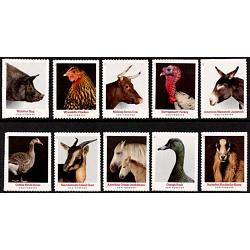 #5583-92 Heritage Breeds, Set of Ten Single Stamps