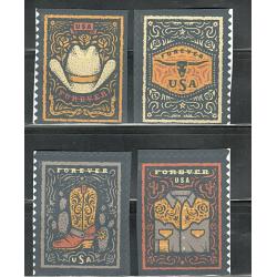 #5615-18 Western Wear, Set of Four Singles