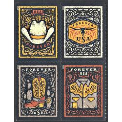 #5618a Western Wear, Block of Four