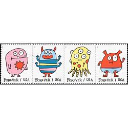 #5639ah Message Monsters, Horizontal Strip of Four