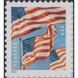 #5654 U.S. Flags 2022, From Pane of 20, BCA Die Cut 11¼x11