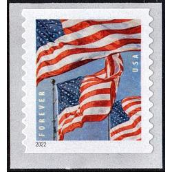 #5655 U.S. Flags, Coil Stamp, BCA, Die Cut 10¾