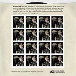 #5708sh Pete Seeger, Music Ican, Souvenir Sheet of 16