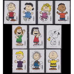 #5726a-j Charles M. Schulz, Peanuts Characters, Ten Single Stamps