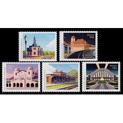 #5758-62 Railroad Stations, Set of Five Singles