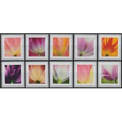 #5767-76 Tulip Blossoms, Set of Ten Coil Single Stamps