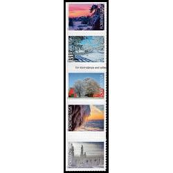 #6042a Winter Landscapes, Booklet Strip of Five