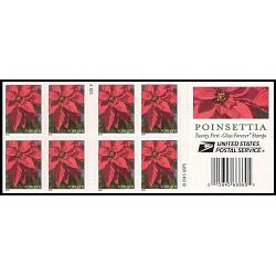 #4816c NEW Poinsettia Forever Booklet of 20 #S2222 2014 Date