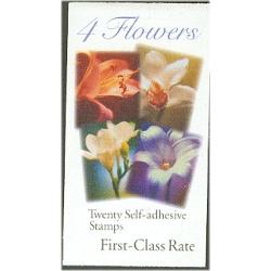 #BK281 Four Flowers, Non-denominated Vending Book of 20