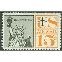 #C63a Statue of Liberty - 15¢ Re-engraved, Tagged