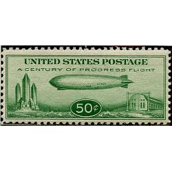 #C18  50¢ Graf Zeppelin, Green, VF NH