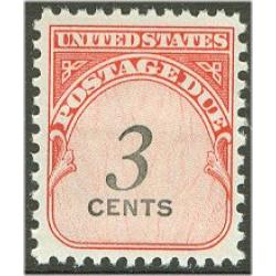 # J91 3¢ Postage Due, Shiny Gum