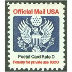#O138 "D" Rate (14¢), Official Mail