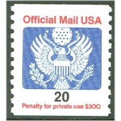 #O138B 20¢ Eagle Coil, Official Mail