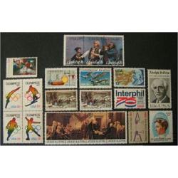 1976 Mint Set of Commemorative Stamps,usps,postage Stamps,item No. 934,21  Stamps in Folder,spirit of 76,olympic Games,chemistry,interphil 76 