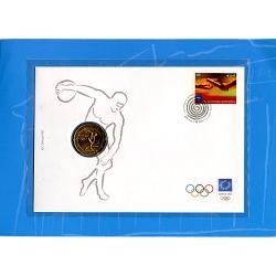 Athens 2004 Official Olympic First Day Cover and Coin