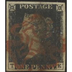 #1 Great Britan, Penny Black, First Postage Stamp
