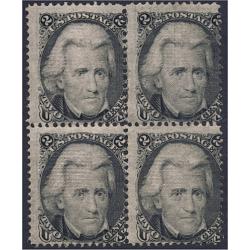 #93 2¢ Jackson Black, Block of four