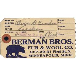 Fur Trappers Mailing Tag, Prexies RFD