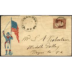 3¢ Washington, 1857 Issue, Civil War Patriotic
