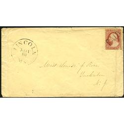 #26 3¢ Washington, Lincoln, Mass.