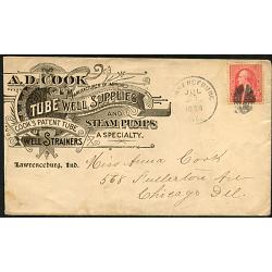 #252 or #267 2¢ Washington, Cook Advertising Cover
