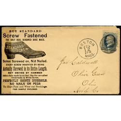 #206 1¢ Franklin, Standard Screw Shoe Ad Cover