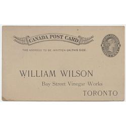 Canada Unused Ad Card, Bay Street Vinegar Works