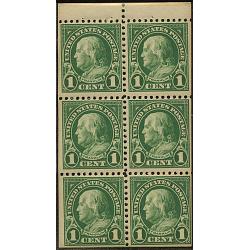 #552a Franklin, 1¢ Booklet Pane of Six