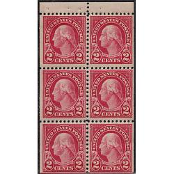 #554c Wasington, Booklet Pane of Six