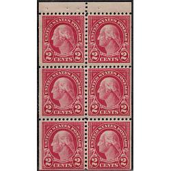 #554c Wasington, Booklet Pane of Six