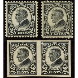 #610-612 2¢ Harding Memorial Issue, Complete Set of Three Stamps