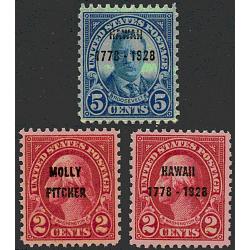 #646-48 Molly Pitcher & Hawaii Overprints, VF NH