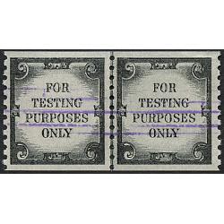 #TD107b Test Stamp, Line Pair, Tagged Violet Defacement Lines