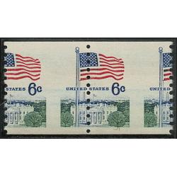 #1338A Flag over White House, Misperfed Coil Pair