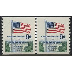 #1338A Flag over White House, Full Coil Line Pair