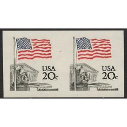 #1895e Flag 20¢, Imperforate Between Pair, Never Hinged Very Fine