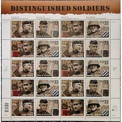 #3393-96 Distinguished Soldiers Mint Sheet of 20 Stamps