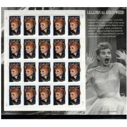 #3523 Lucille Ball, Legends of Hollywood, Souvenir Sheet of 20