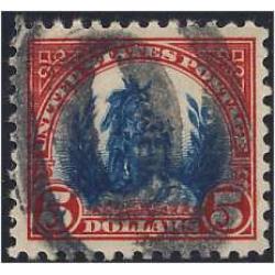 #573 $5 Freedom Statue, Carmine & Blue, VF