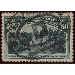 #240 50¢ Recall of Columbus, Slate Blue, VF with PF Certificate